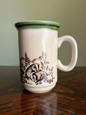 Vintage Churchill England Badger Mug, Tall Skinny Ceramic Cottagecore Mug